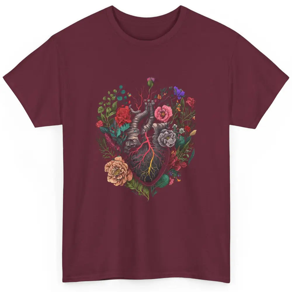 Anatomical Heart Show Your Love Anatomy Cardiologist Floral Classic Unisex T-Shirt