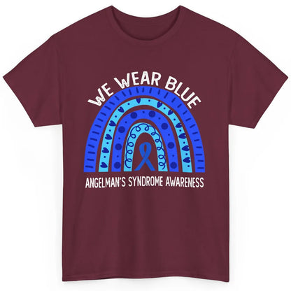 We Wear Blue For Angelman's Syndrome Blue Ribbon Rainbow Classic Unisex T-Shirt