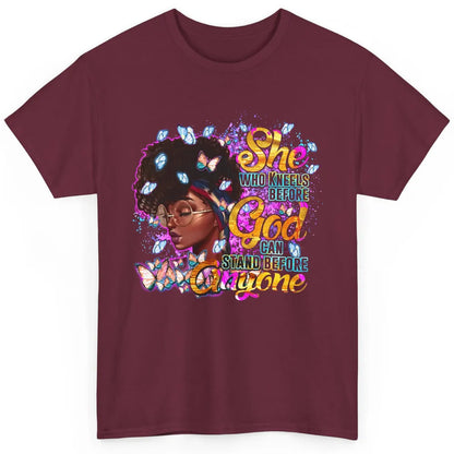 Black Girl She Who Kneels Before God Christian Afro Women Classic Unisex T-Shirt