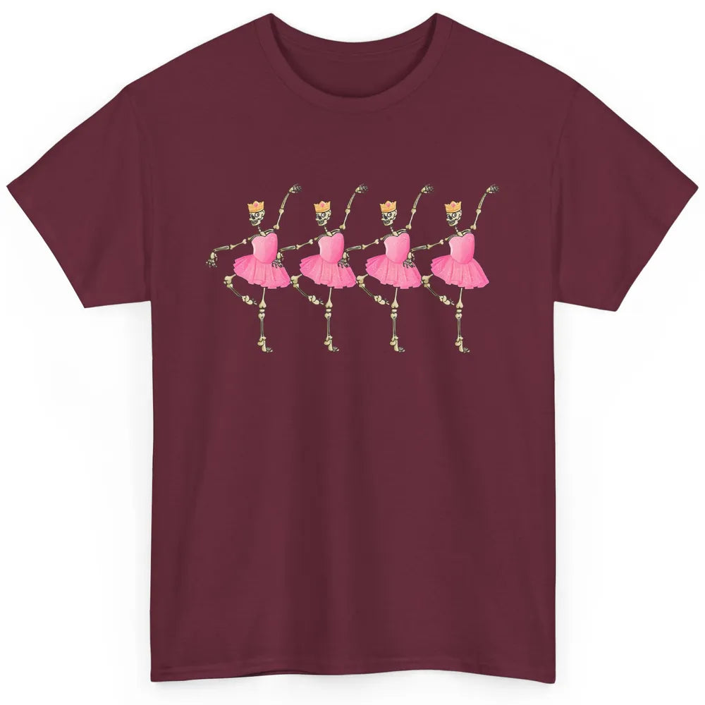 Dancing Skeleton Ballerina Ballet Dancer Spooky Halloween Classic Unisex T-Shirt