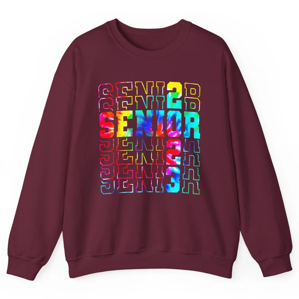 Tie Dye Senior 2023 Class Of 2023 Graduate Bachelor Gift Unisex Crewneck Sweatshirt