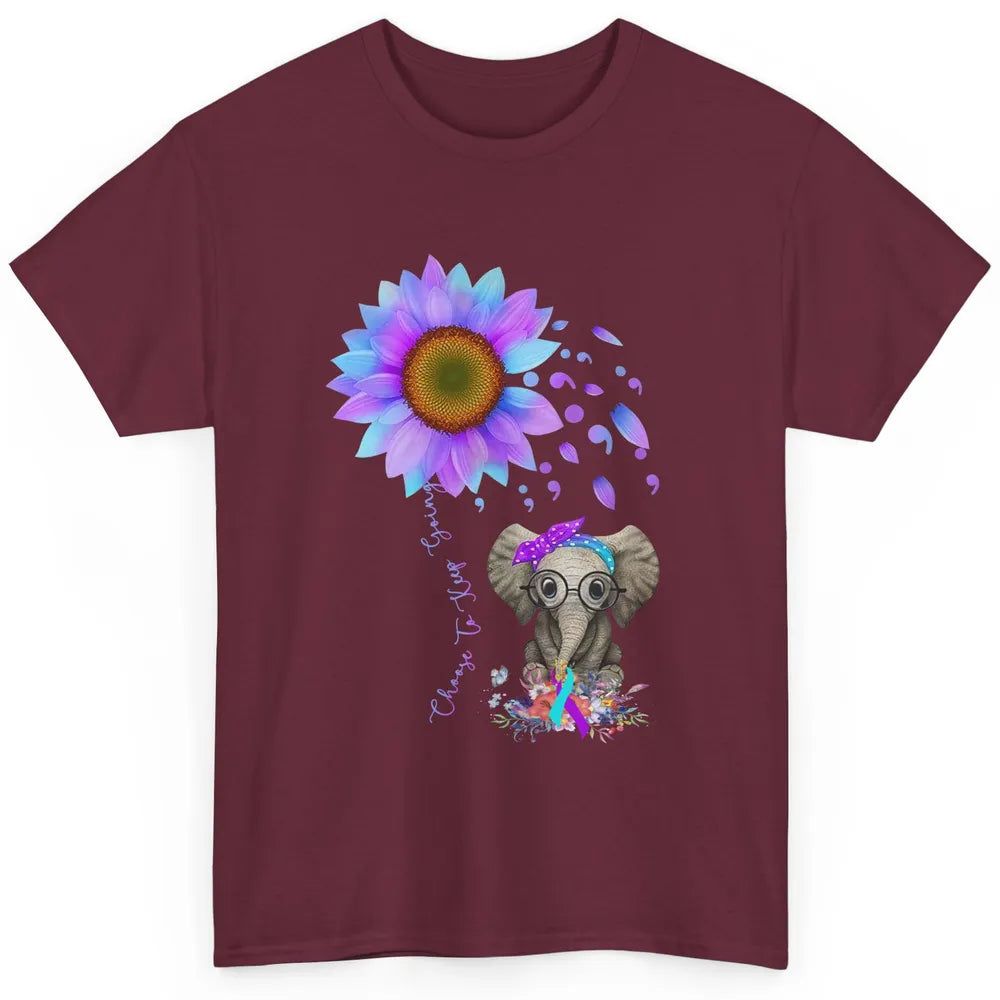 Sunflower Elephant Suicide Prevention Choose To Keep Going Classic Unisex T-Shirt