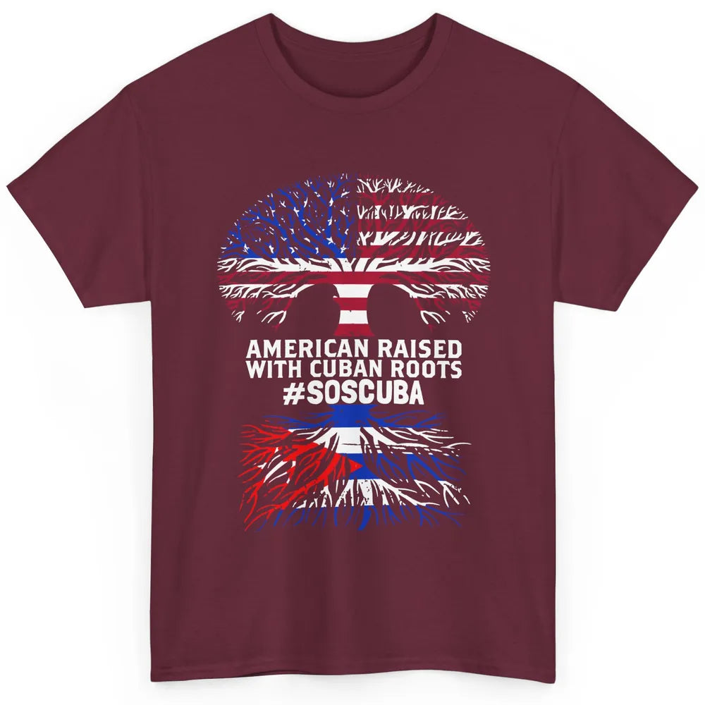 American Raised With Cuban Roots Cuban Flag Cuban Tree Classic Unisex T-Shirt