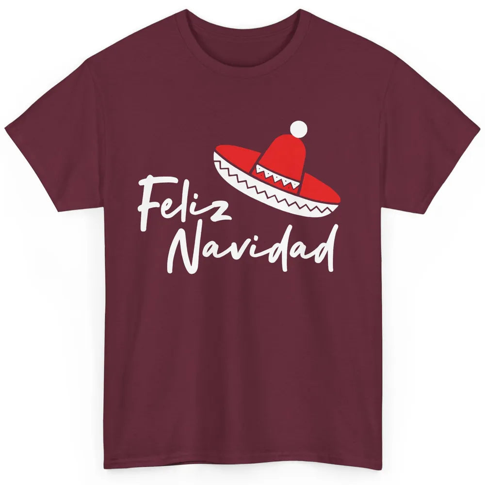 Funny Feliz Navidad Spanish Christmas Mexican Sombrero Gift Classic Unisex T-Shirt