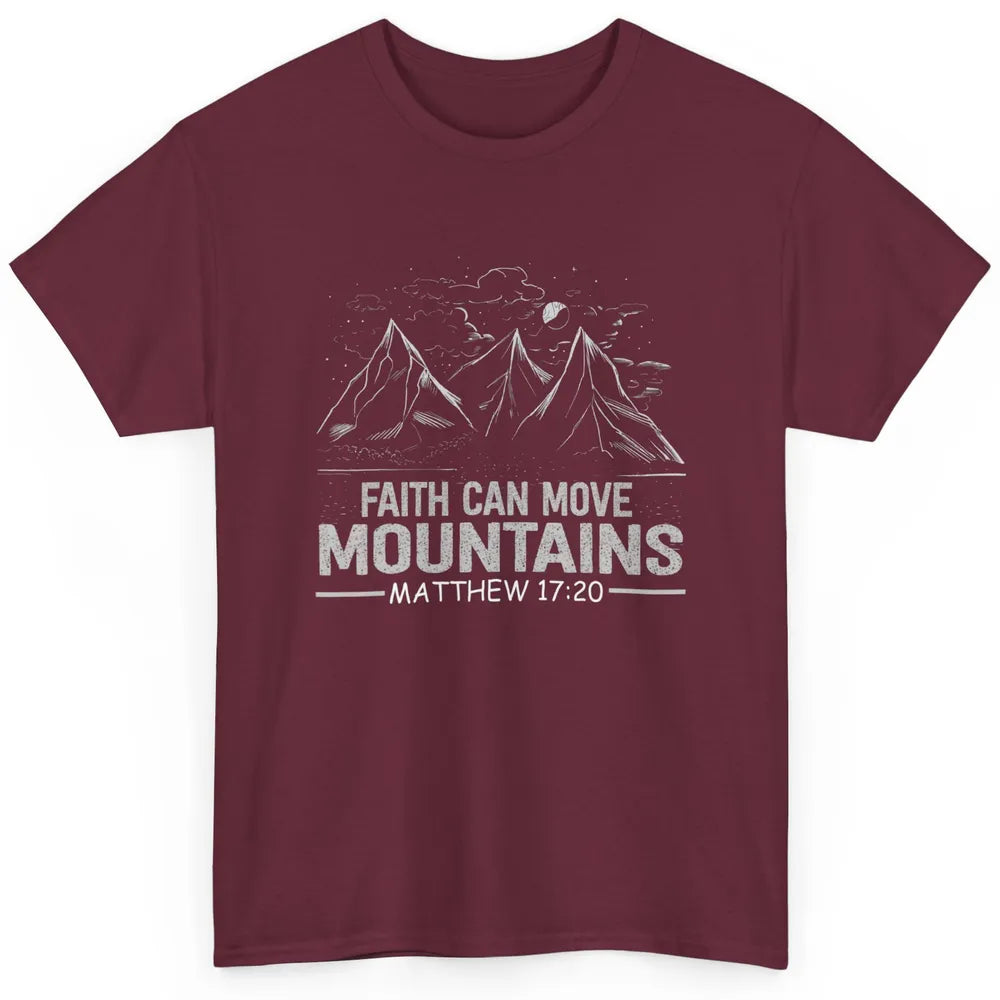 Vintage Faith Move Mountains Bible Verse Jesus Christian God Classic Unisex T-Shirt