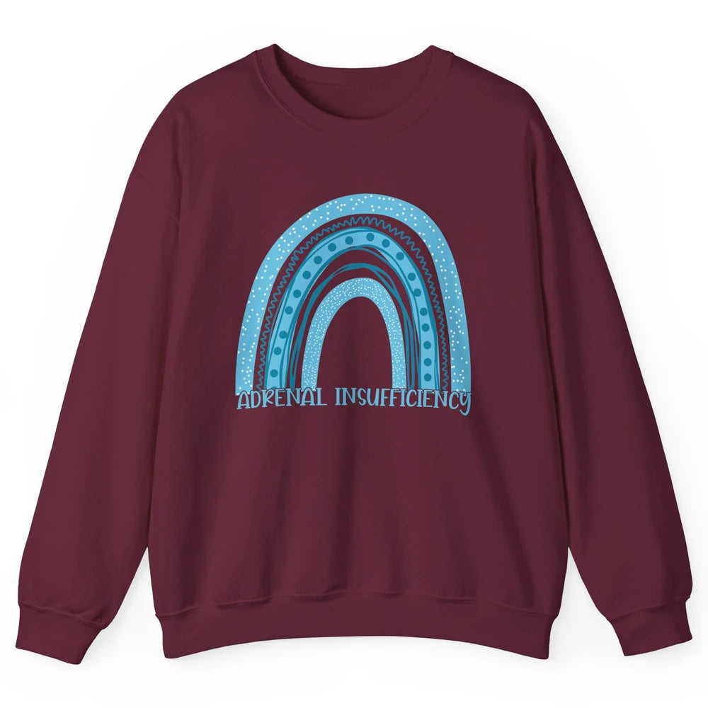 Adrenal Insufficiency Awareness Floral Light Blue Rainbow Unisex Crewneck Sweatshirt