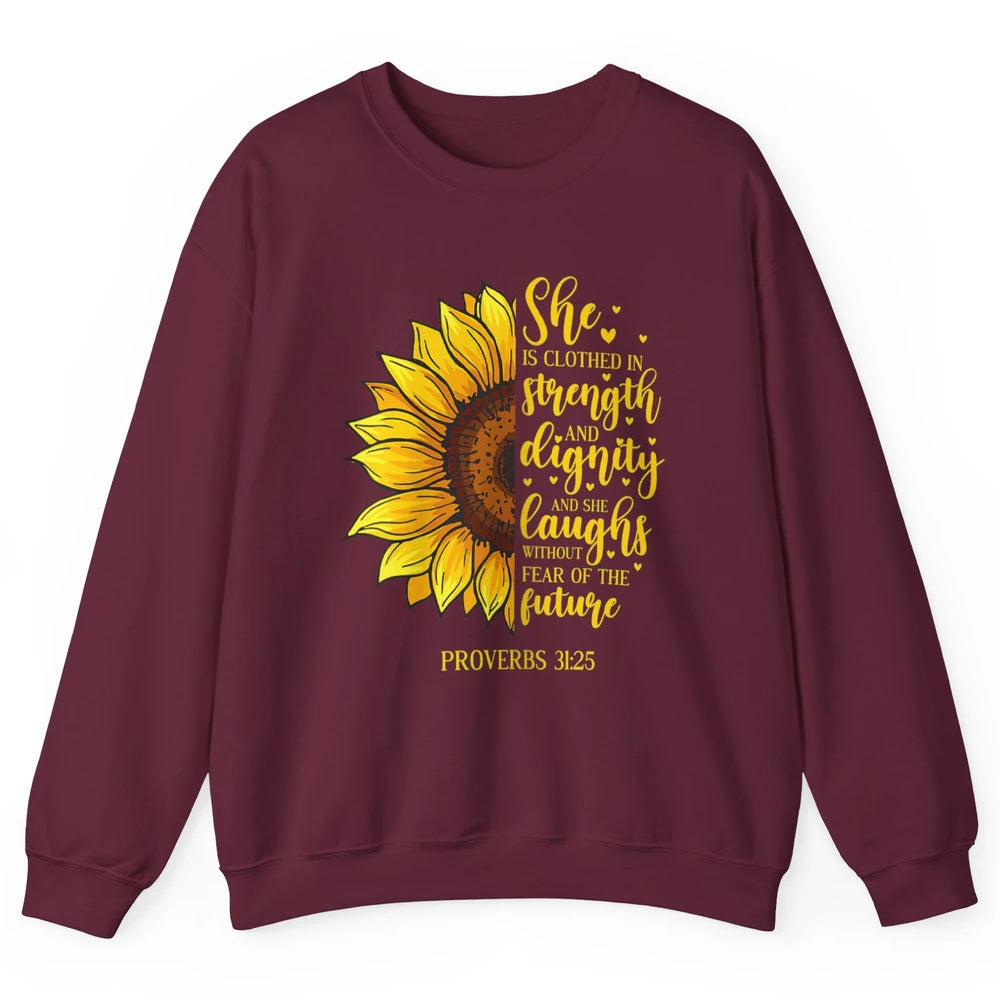 Sunflower Jesus Faith Christian God Bible Verse Religious Unisex Crewneck Sweatshirt