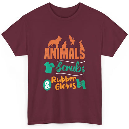 Animal Scrubs Rubber Gloves Veterinarian Vet Tech Pet Doctor Classic Unisex T-Shirt