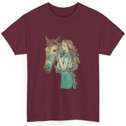 Cowgirl Horseback Horse Cowboy Texas Rodeo Western Country Classic Unisex T-Shirt