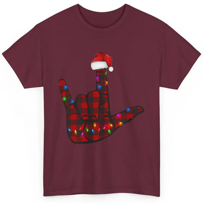 Merry Christmas Hand Sign Language Deaf Xmas Santa Hat ASL Classic Unisex T-Shirt