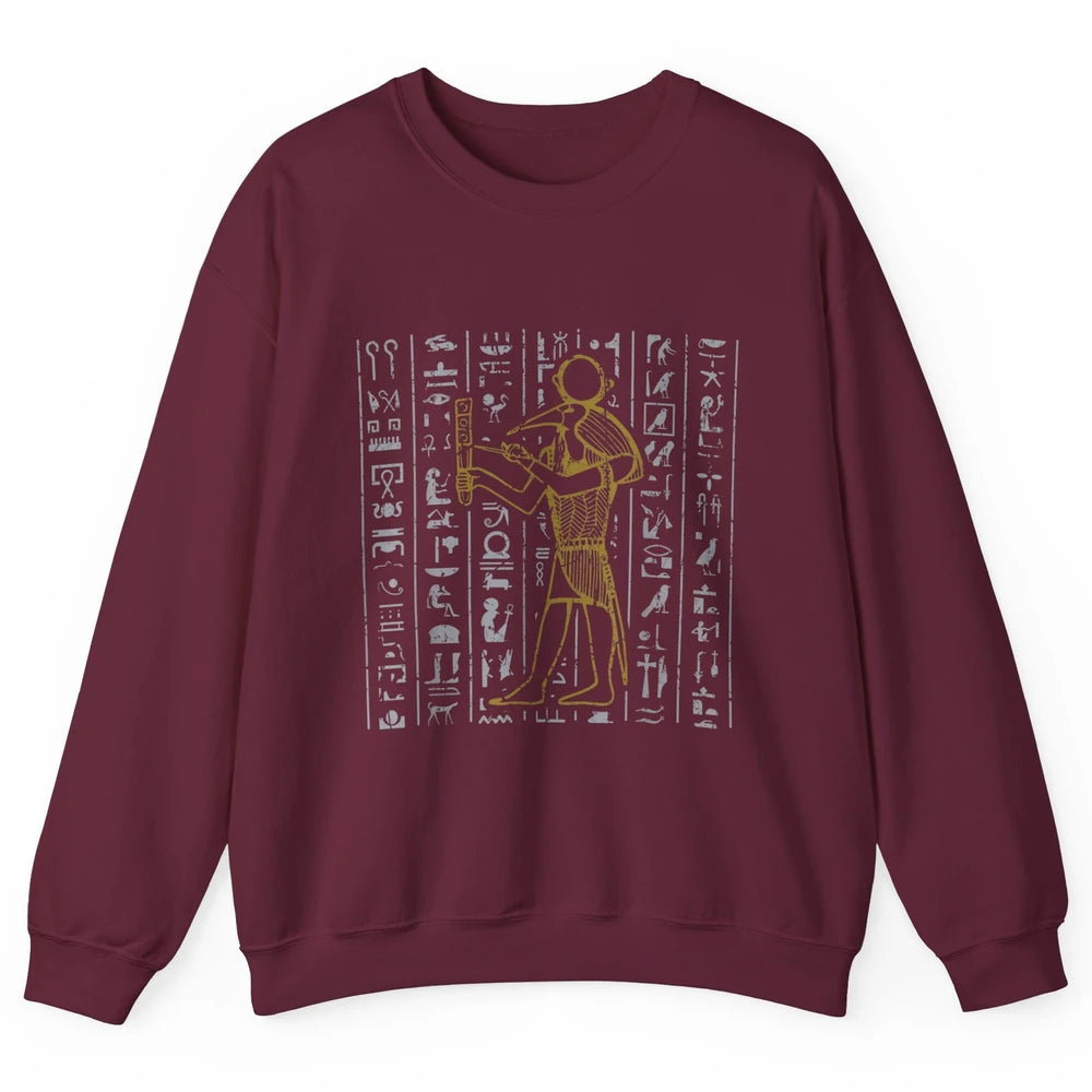 Ancient Egyptian Hieroglyphics Egypt Pyramid Archaeologist Unisex Crewneck Sweatshirt