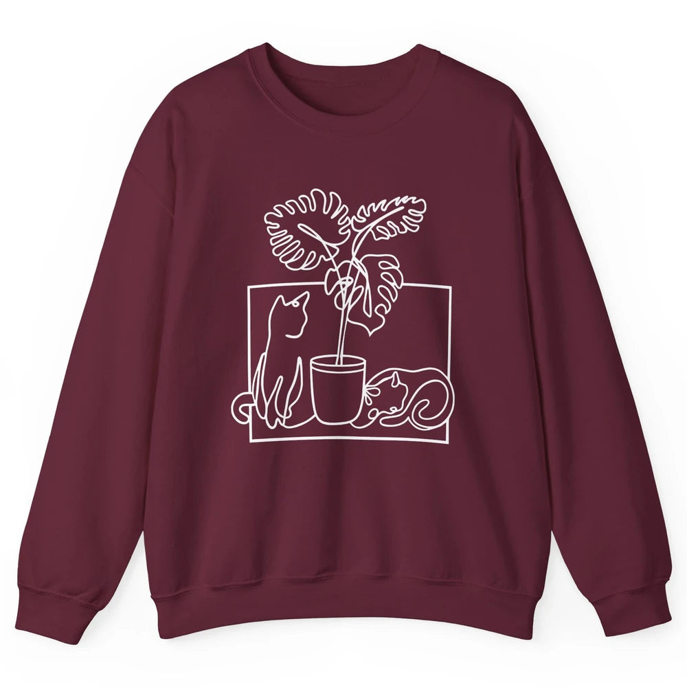 Cat Watering Plants Gardening Cat Lady Planting Cat Lovers Unisex Crewneck Sweatshirt