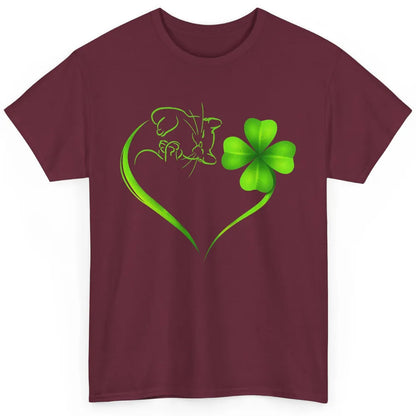 St Patricks Day Cat Shamrock Heart Go Lucky St Paddy Day Classic Unisex T-Shirt