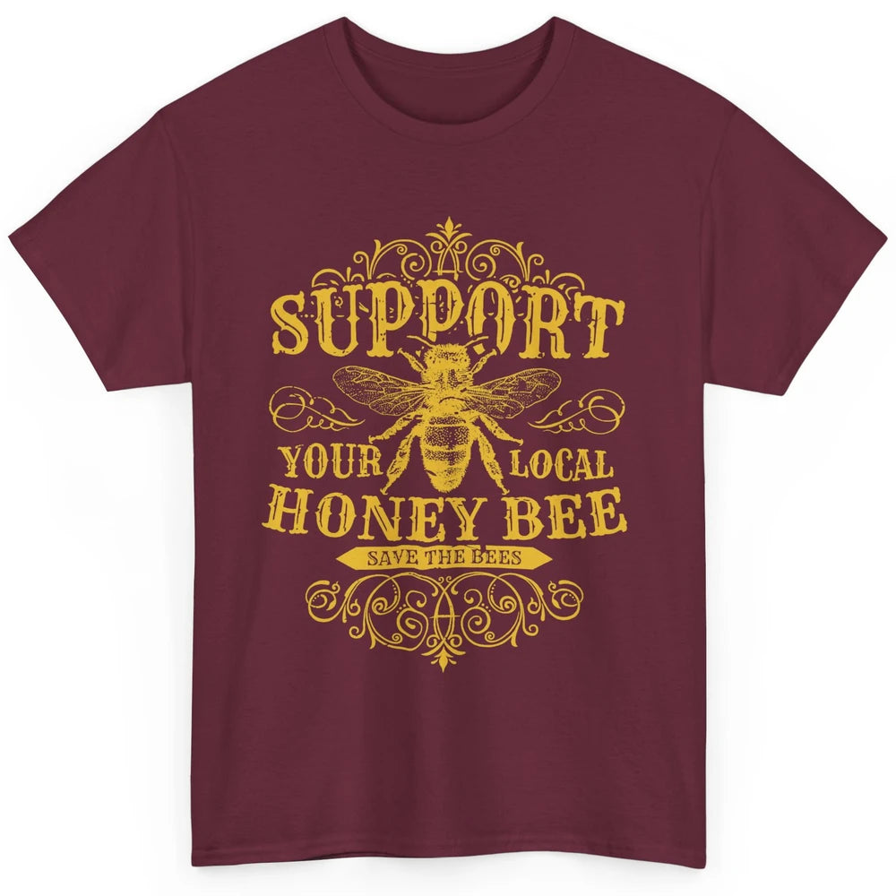 Vintage Beekeeper Support Your Local Honeybee Save The Bees Classic Unisex T-Shirt