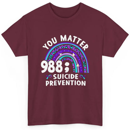 Suicide Prevention Month Hotline Semicolon Rainbow Warrior Classic Unisex T-Shirt