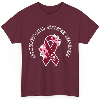 Antiphospholipid Syndrome Awareness APS Burgundy Ribbon Classic Unisex T-Shirt