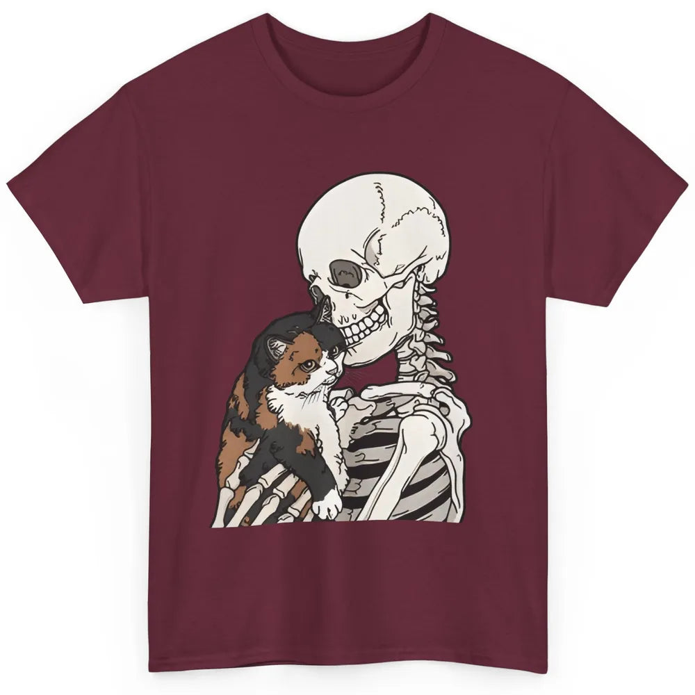 Cat And Skeleton Best Friends Of Cats Funny Cat Lovers Gift Classic Unisex T-Shirt