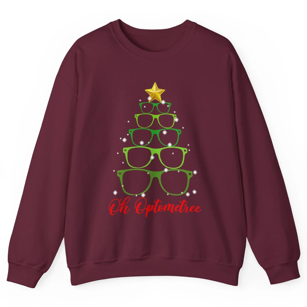 Glasses Christmas Tree Oh Optometree Optometry Optician Gift Unisex Crewneck Sweatshirt