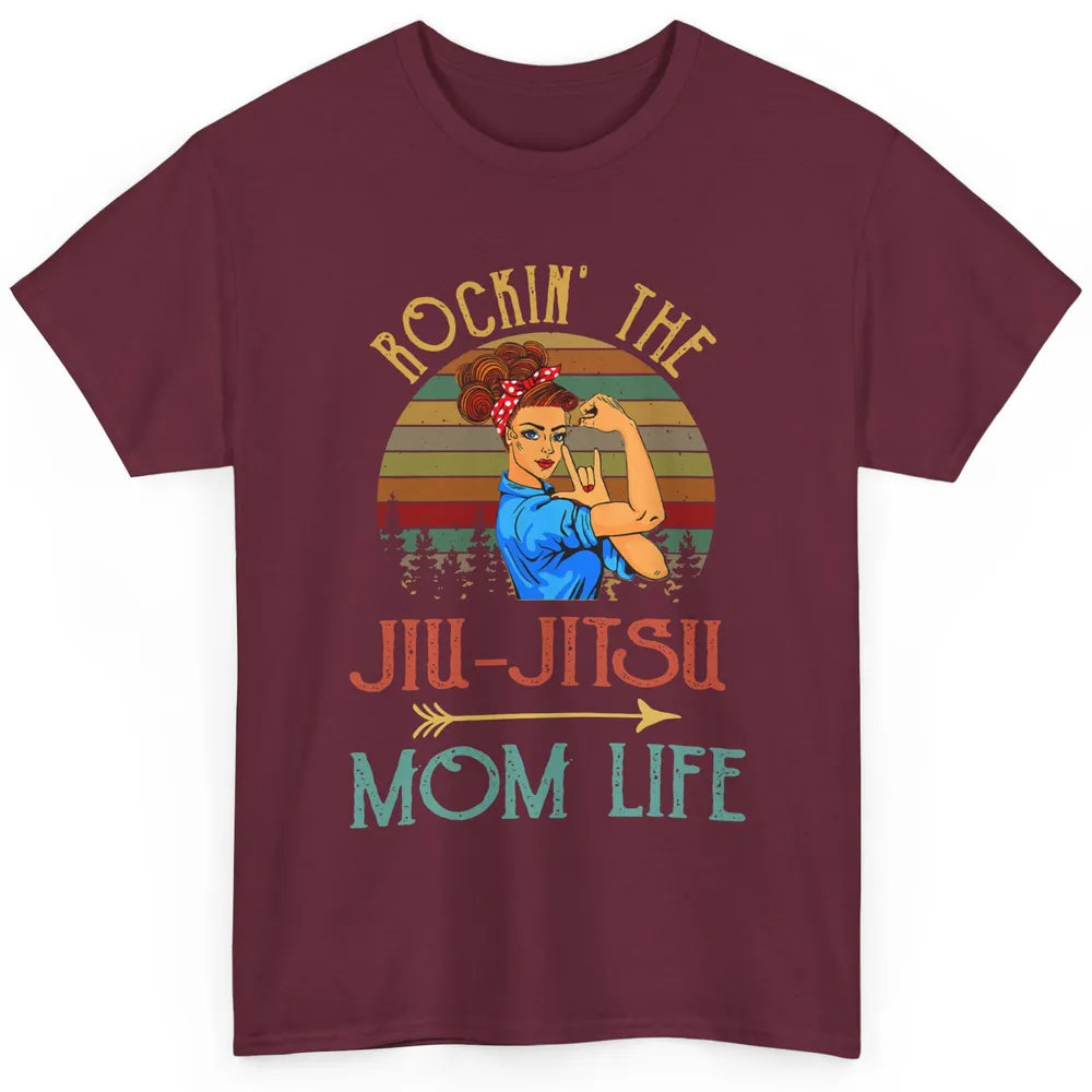 Vintage Messy Bun Jiu Jitsu Mom Life Taekwondo Martial Art Classic Unisex T-Shirt