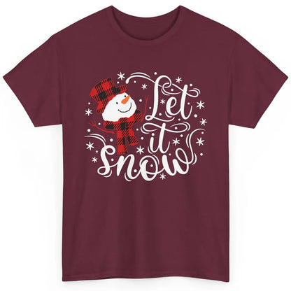 Funny Snowman Let It Snow Snowflakes Holiday Merry Christmas Classic Unisex T-Shirt