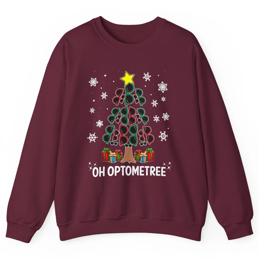 Glasses Christmas Tree Oh Optometree Optometry Optician Gift Unisex Crewneck Sweatshirt