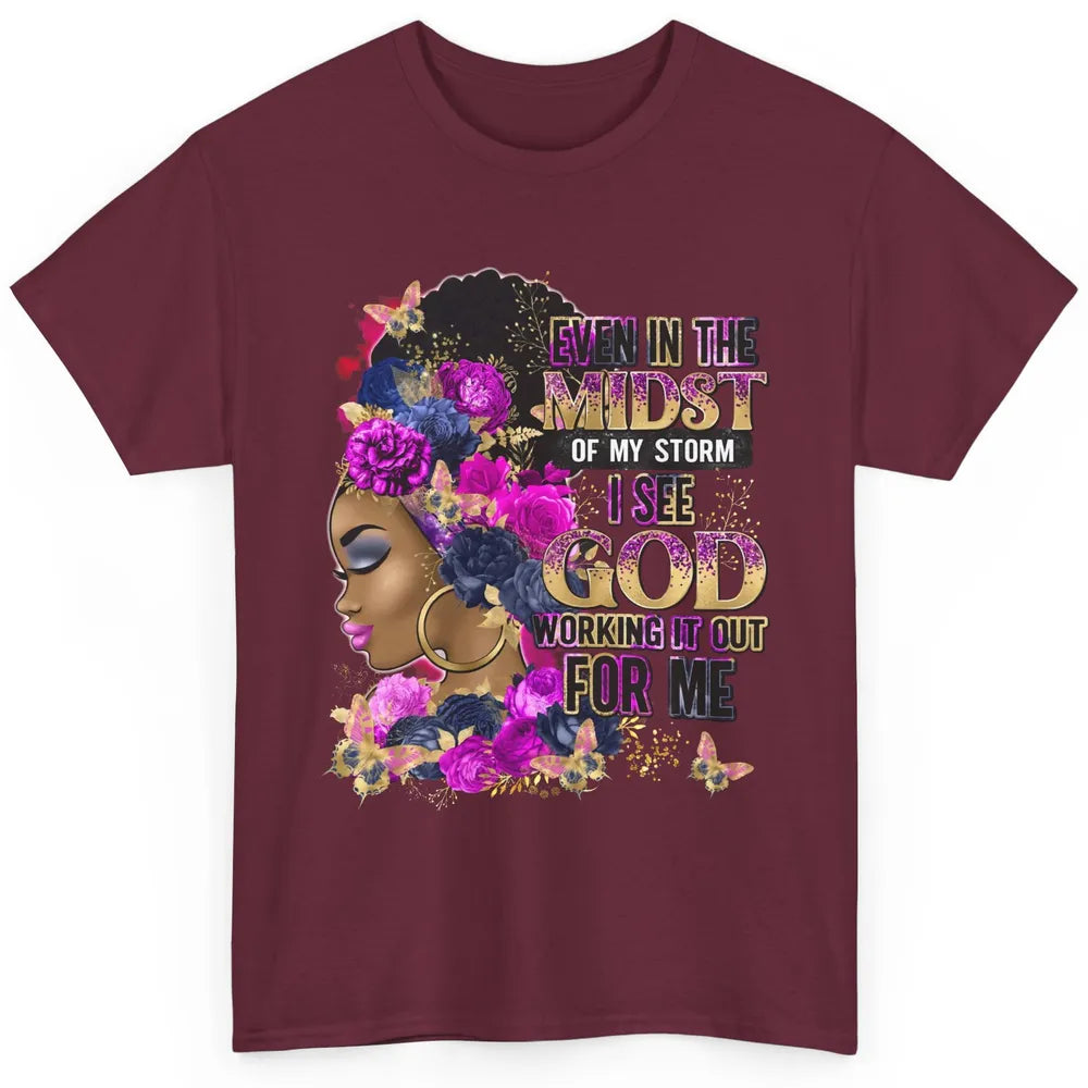 Black Girl In The Midst Of Storm Believe In God Christian Classic Unisex T-Shirt