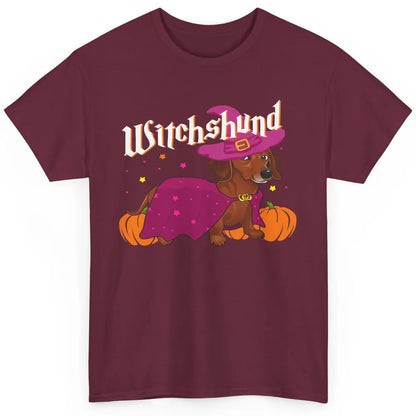 Dachshund Dog Witch Boo Moon Pumpkin Halloween Spooky Season Classic Unisex T-Shirt