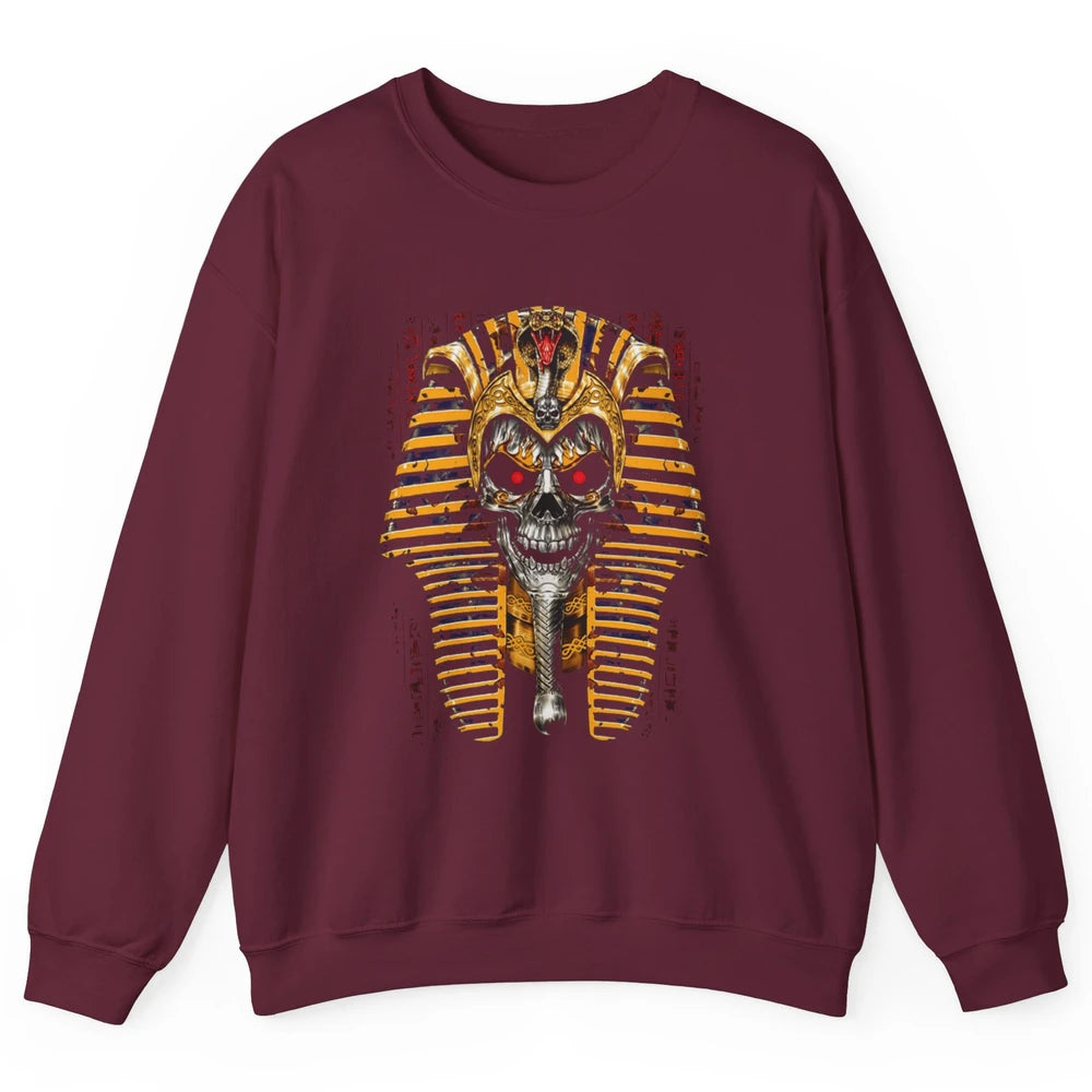 Ancient Egyptian Pyramid Skull King Tut Pharaoh Tutankhamun Unisex Crewneck Sweatshirt