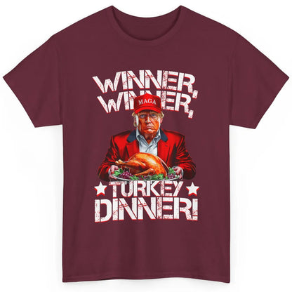 Funny Trump Winner Turkey Dinner Thanksgiving Donald Trump President Republican Political Humor Classic Unisex T-Shirt