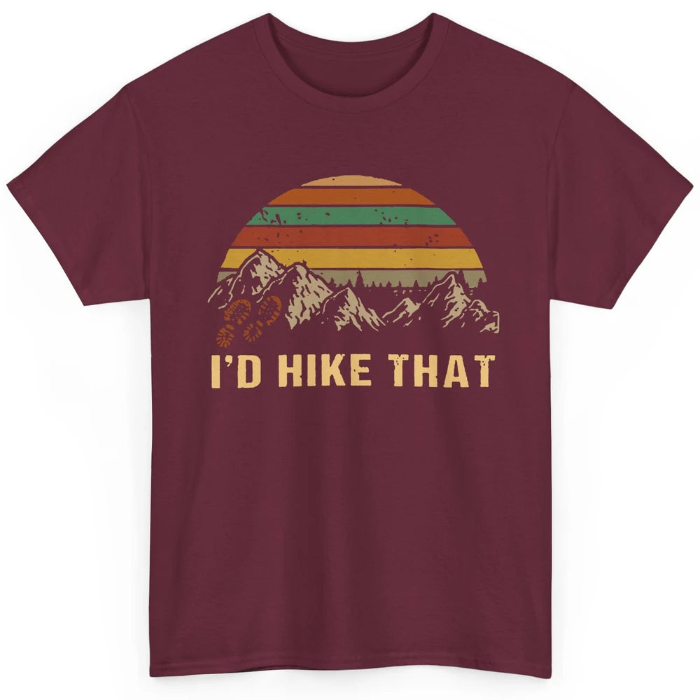 Vintage Mountain Hiking Boots I'd Hike That Adventure Hikers Classic Unisex T-Shirt