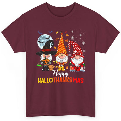 Funny Pumpkin Gnomes Hallo-thank-mas Thanksgiving Christmas Classic Unisex T-Shirt