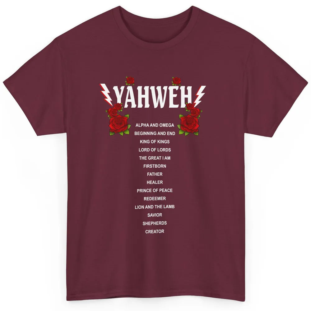 Christian Prayer Yahweh Guitarist Bible Verse Religious Classic Unisex T-Shirt