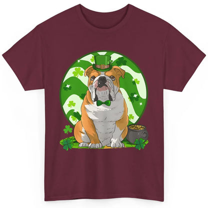 St Patrick's Day English Bulldog Lucky Charm Shamrock Irish Classic Unisex T-Shirt