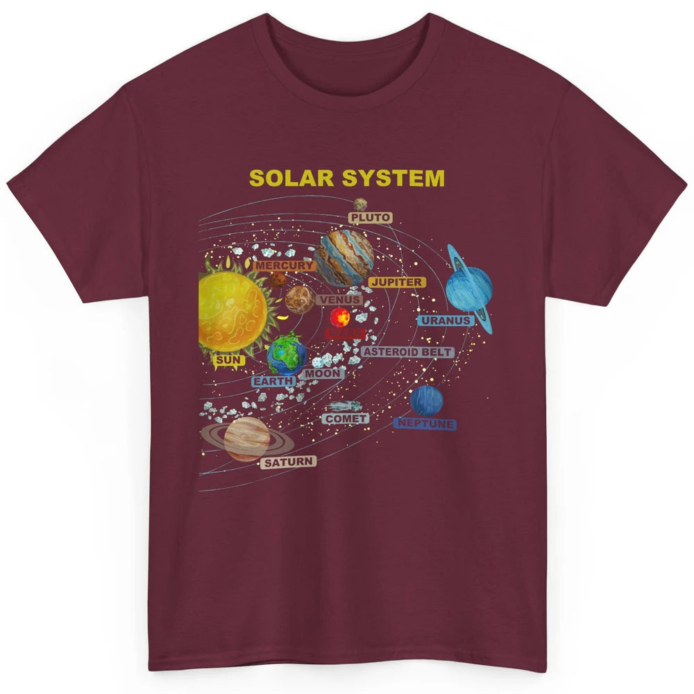 Solar System Graphic Planets Space Education Astronaut Gift Classic Unisex T-Shirt