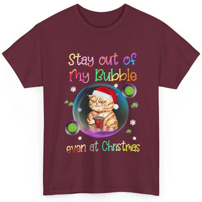 Funny Santa Cat Stay Out Of My Bubble Even At Christmas Classic Unisex T-Shirt