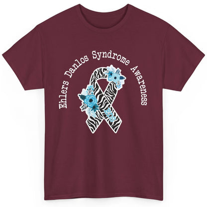 Ehlers Danlos Syndrome Awareness EDS Zibra Ribbon Rainbow Classic Unisex T-Shirt