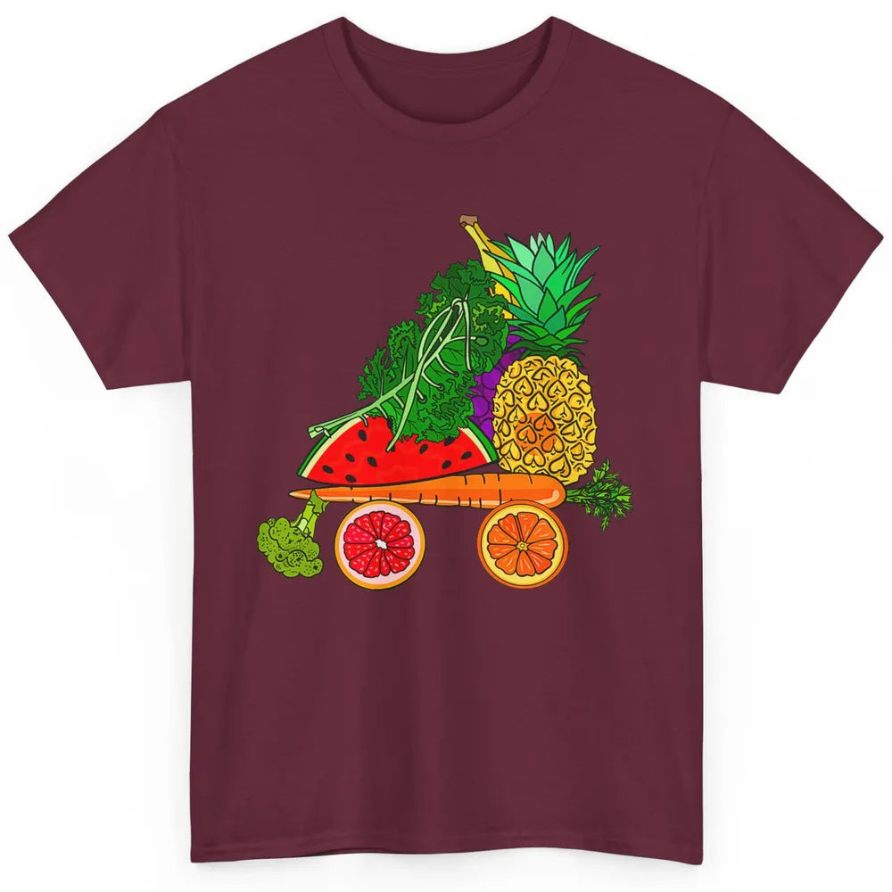 Fruity Watercolor Veggie Vegan Tropical Summer Fruit Pun Classic Unisex T-Shirt