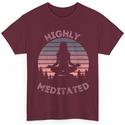 Vintage Woman Doing Yoga Highly Meditated Meditation Lovers Classic Unisex T-Shirt