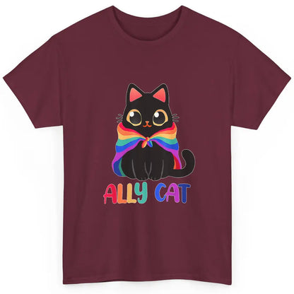 Funny Be Kind Ally Cat LGBT Awareness Pride Month Rainbow Classic Unisex T-Shirt