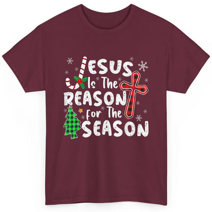 Merry Christmas Jesus The Reason For Season Xmas Cross Candy Classic Unisex T-Shirt