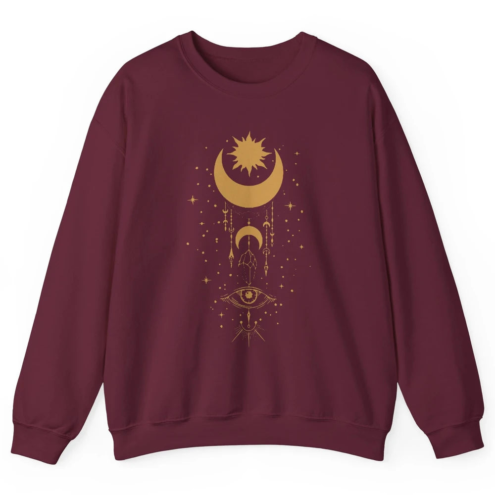 Sun And Moon All Seeing Eye Witchy Things Witch Gift Unisex Crewneck Sweatshirt