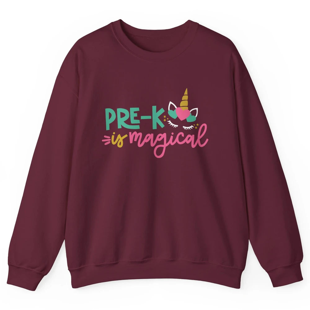 Unicorn Pre-K is Magical Preschool Squad Teacher Student Unisex Crewneck Sweatshirt