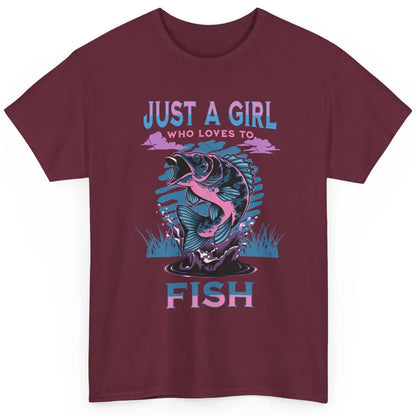 Fisherwoman Just A Girl Who Loves Fishing Reel Girls Fish Classic Unisex T-Shirt