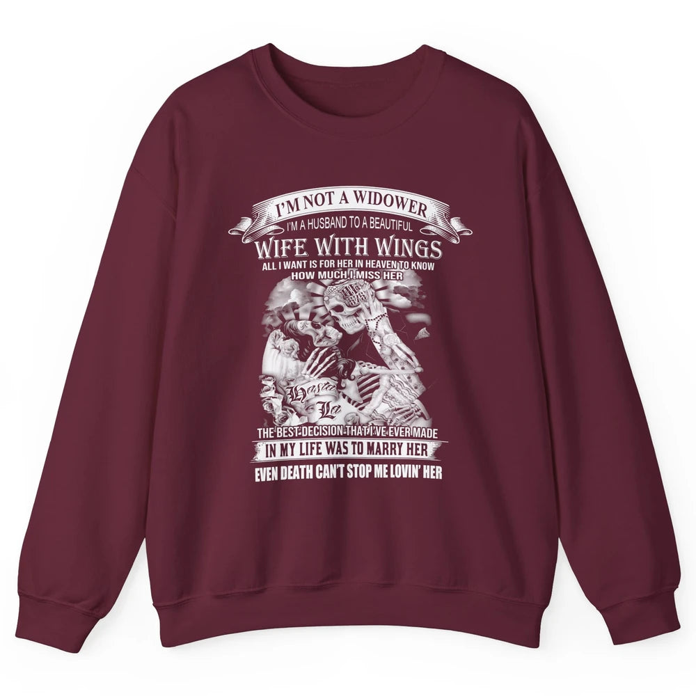 Wife In Heaven I'm Not A Widower Guardian Angel Wife Unisex Crewneck Sweatshirt