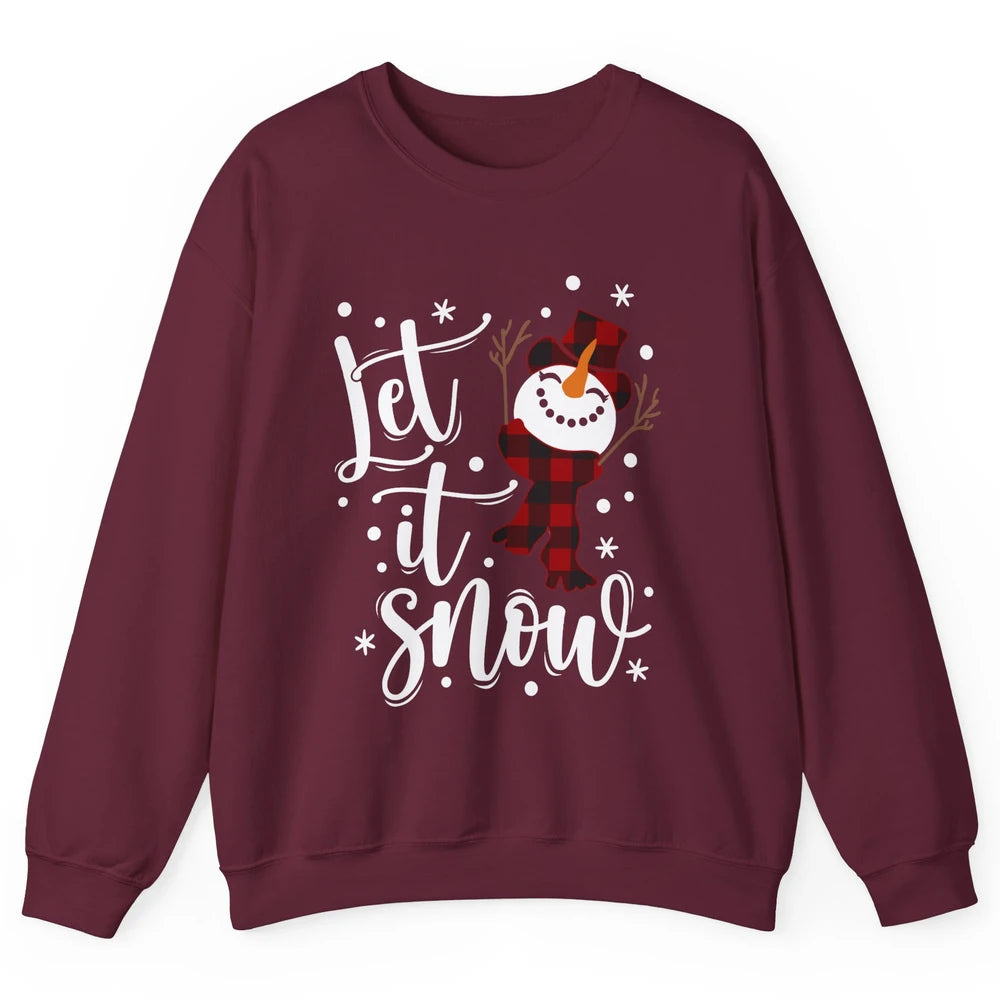 Funny Snowman Let It Snow Snowflakes Merry Christmas Unisex Crewneck Sweatshirt