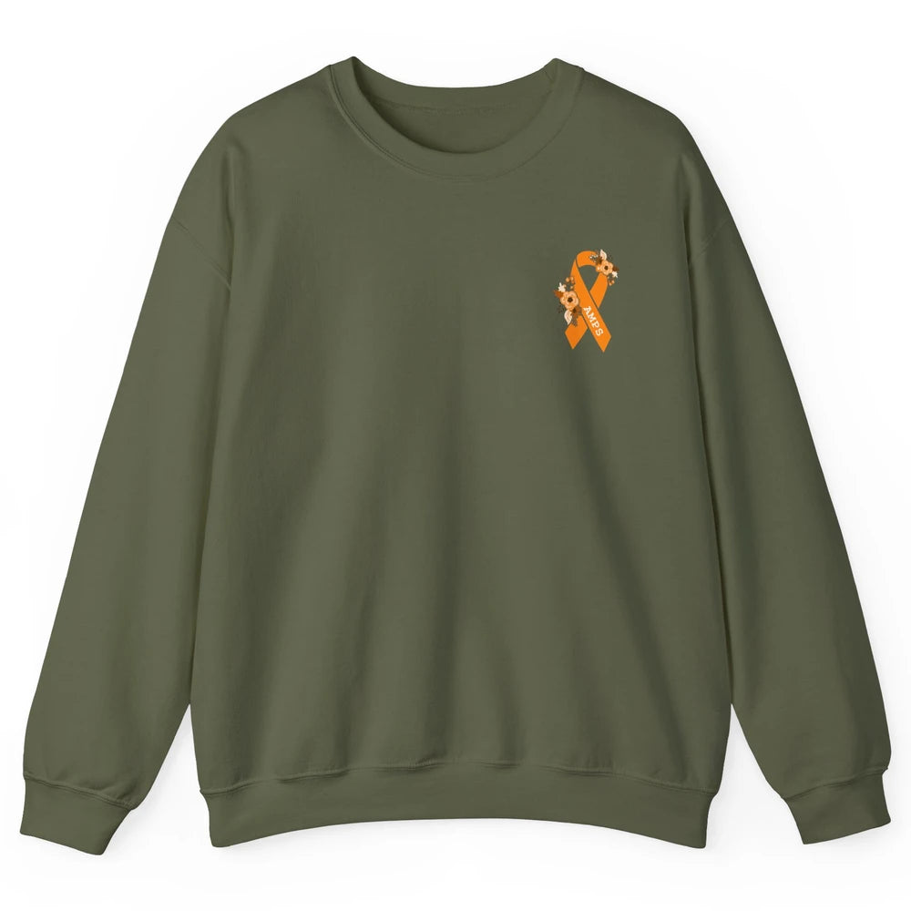 Amplified Musculoskeletal Pain Syndrome AMPS Orange Ribbon Unisex Crewneck Sweatshirt