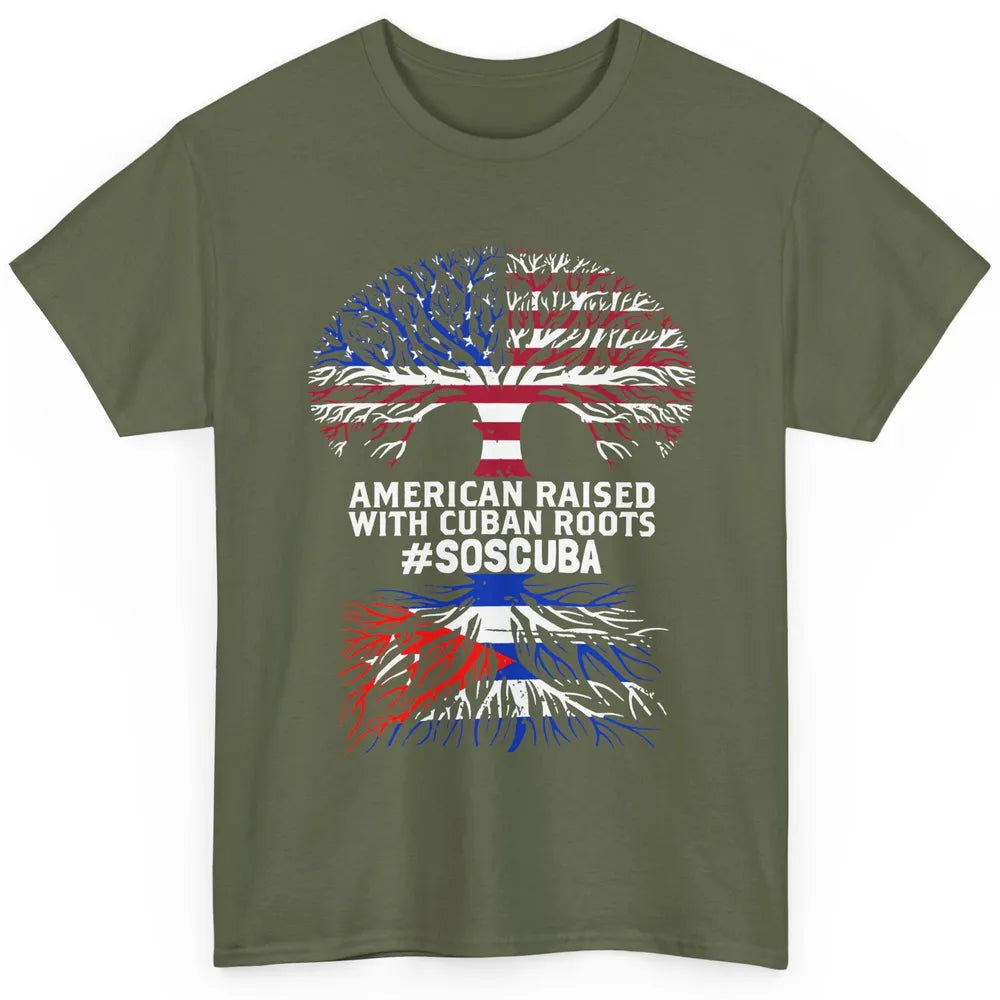 American Raised With Cuban Roots Cuban Flag Cuban Tree Classic Unisex T-Shirt