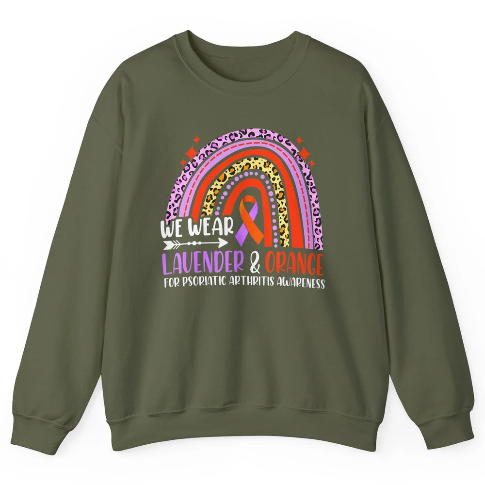 Wear Lavender Orange Rainbow Psoriatic Arthritis Month PsA Unisex Crewneck Sweatshirt