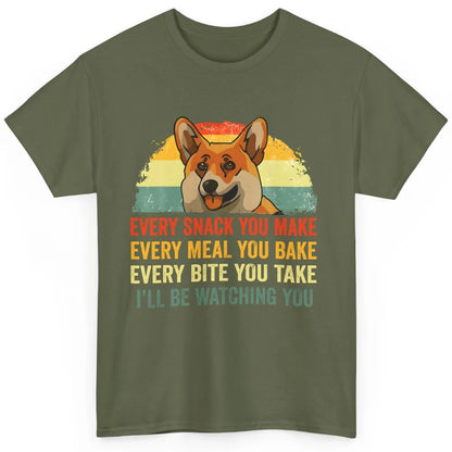 Corgi Every Snack You Make I'll Be Watching Corgi Dog Lovers Classic Unisex T-Shirt