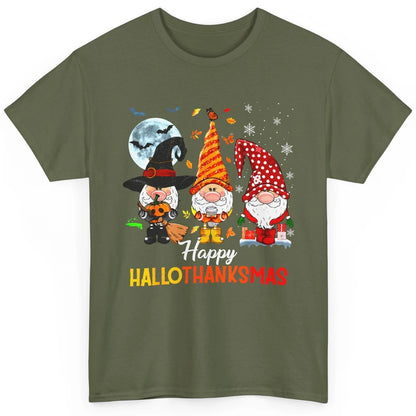 Funny Pumpkin Gnomes Hallo-thank-mas Thanksgiving Christmas Classic Unisex T-Shirt